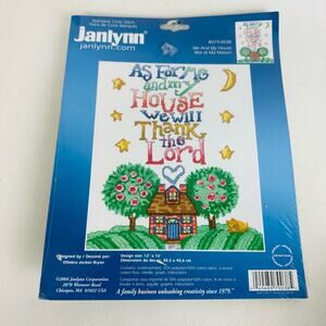 Janlynn Me And My‎ House Stamped Cross Stitch Kit Crafting Needlepoint Religious